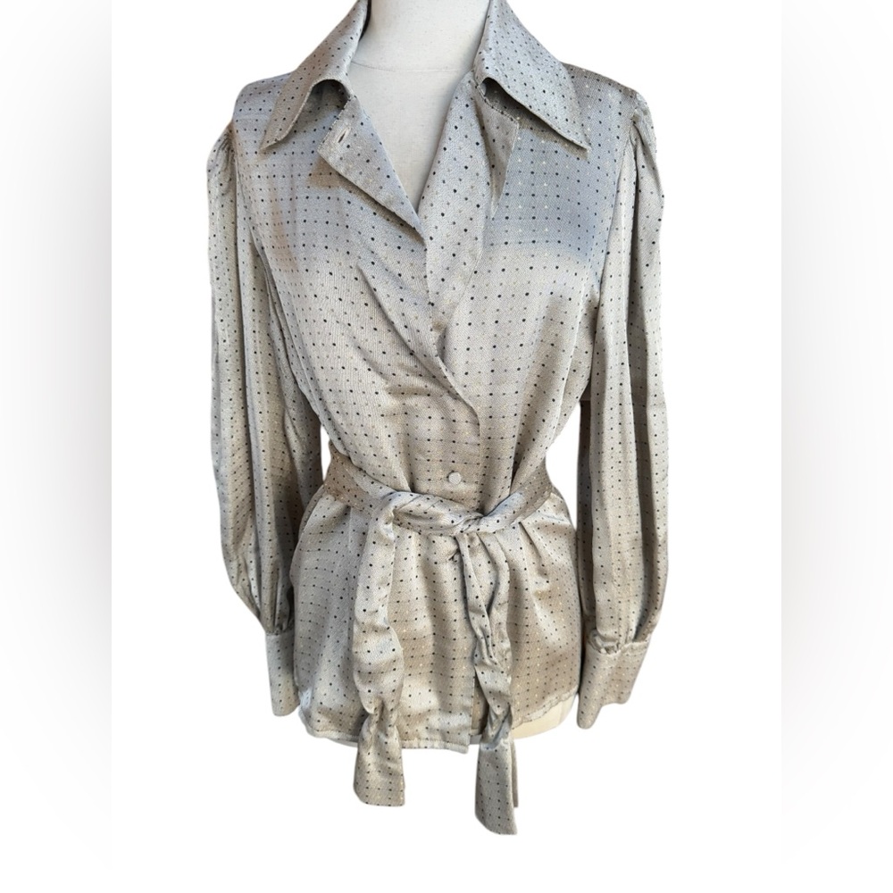 1980s Designer Adele Simpson Button Down Belted B… - image 1